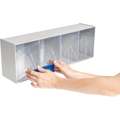 Blocco multistore n ° 4 resistente agli urti, plastica grigio chiaro