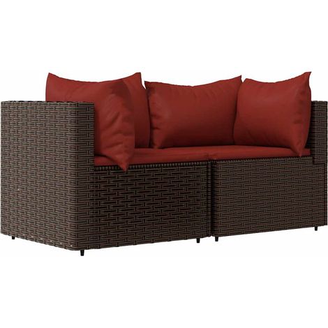 Maison Exclusive - Divani Angolari da Giardino con Cuscini 2pz Polyrattan Marrone