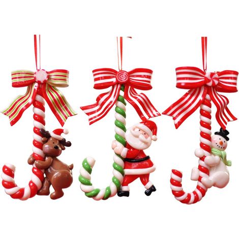 Décoration de Noël Père Noël Bonhomme de neige Lutin Renne Guirlande Sapin Suspendu (1/4)
