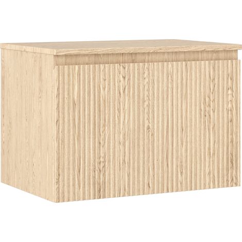 Mexen Rivel Badezimmerschrank unter Waschbecken 70 cm mit Arbeitsplatte, 1 Schublade, geriffelt, Eiche - 91A20-07047-1-BFC81