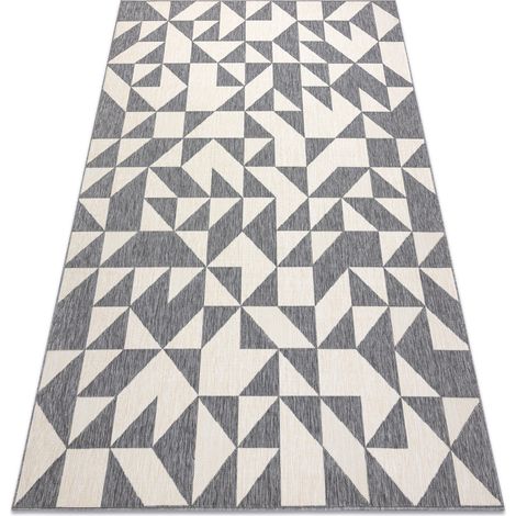 Teppich SPRING 20414332 Dreiecke, geschlungen - grau / creme grey 80x150 cm