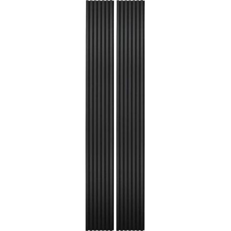 Decoon – Lot de 2 panneaux décoratifs muraux en tasseaux bois noir 250 x 30 cm – Finition feutrine acoustique – Effet 3D moderne