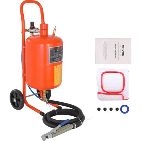 VEVOR Sableuse Haute Pression 18,92 L Kit de Sablage a Air 60-110 PSI Reservoir de Sablage Abrasif Portable avec 4 Buses en Ceramique et Separateur Huile-eau pour Elimination Peinture, Taches, Rouille