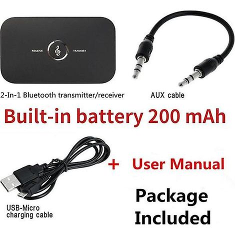 Adaptateur audio sans fil Bluetooth 5.0 2 en 1 (émetteur-récepteur, prise jack 3,5 mm, RCA et auxiliaire) pour PC, TV, casque et haut-parleurs de voiture (1/5)