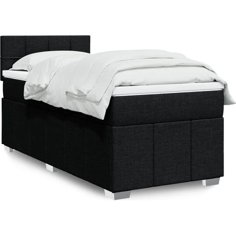 Boxspringbett mit Matratze Schwarz 100x200 cm Stoff (1/5)