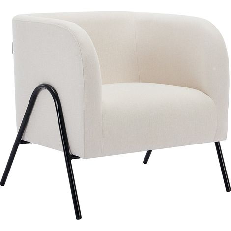 Fauteuil en tissu beige BLINODA