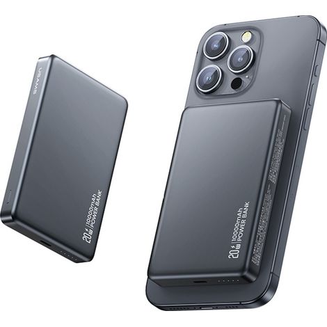 Batterie externe 10 000 mAh 20 W usams magnétique sans fil en titane (1/5)