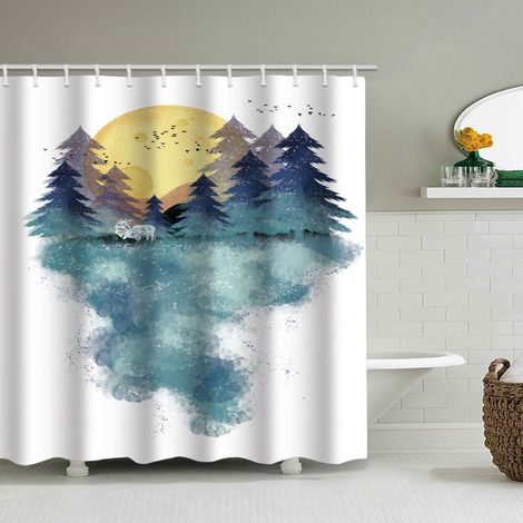 Rideau de douche 150x180 cm imperméable antibactérien (1/5)