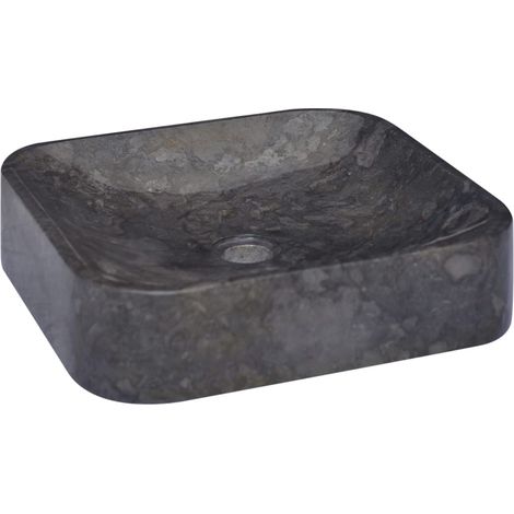 Lavabo de salle d'eau vasque à poser de toilette lave-mains de salle de bain lavabo de salle d'eau maison intérieur 40 x 40 cm marbre noir
