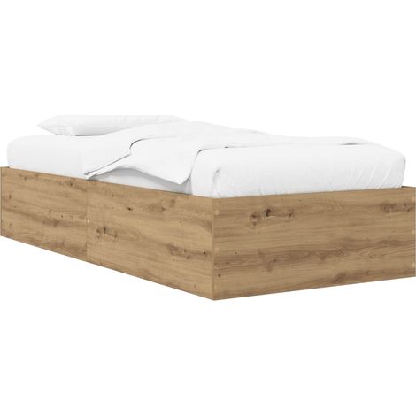 Maison Exclusive - Struttura letto a pavimento Rovere Artigianale 80 x 200 cm (1/5)