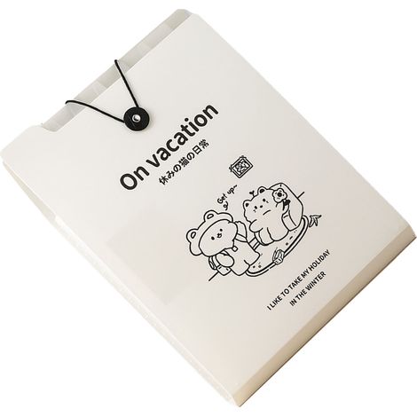 Classeur A4 Pliable Portable Durable Verticale Pochette Accordéon Rangement Documents Pratique pour Étudiant Vacances de Mia (1/5)