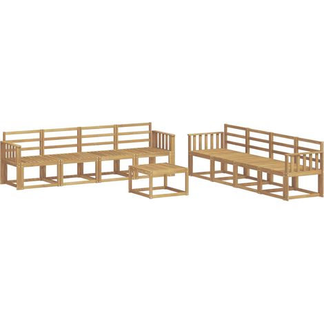 Outdoor Sofa Set 9 pcs White 59 x 59 x 37 cm Solid Acacia Wood vidaXL (1/5)