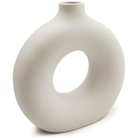 rose Vase de Fleurs Rond Creux avec Particules givrées Beige Minimaliste Vase Artisanal Arrangement de Fleurs pour la décoration de la Maison, mobilier de Bureau, Salon, Vases d'art (1/5)