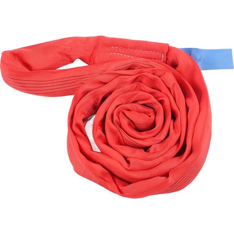 Élingue de levage flexible en polyester à double boucle rouge 5T 2M pour grue industrielle, corde de remorquage (1/5)