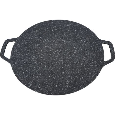 Plaque de barbecue réutilisable, facile à nettoyer, surface antiadhésive haute conductivité thermique, poêle de camping et randonnée 34 cm (1/5)