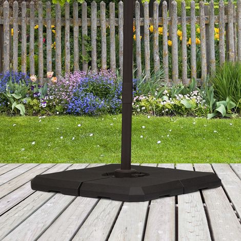 Base parasol bras 4 pièces remplissable eau sable bases transversales 100x100cm, noir