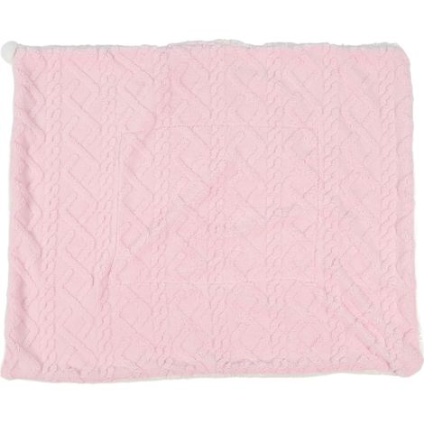 Couverture pour animal domestique double couche épaisse pour chien, douce et chaude en peluche pour chat, pour dormir et se détendre, rose L (1/5)