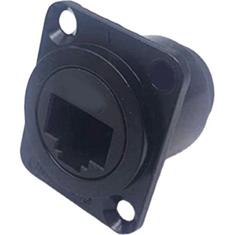 Connecteur RJ45 à montage sur panneau Type D, coupleur femelle-femelle pour réseau LAN, traversée de cloison, coque noire (1/5)