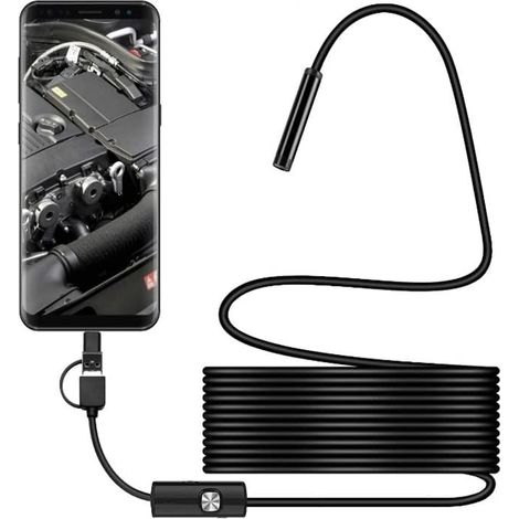 Caméra endoscopique avec lumière, endoscope avec lumière LED réglable, caméra endoscope, caméras d'inspection étanches (1/5)