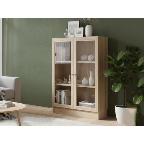 Dmora - Estante para libros Amphan, Estante de oficina, Porta libros móvil, Biblioteca, 79x28 h107 cm, Roble (1/3)