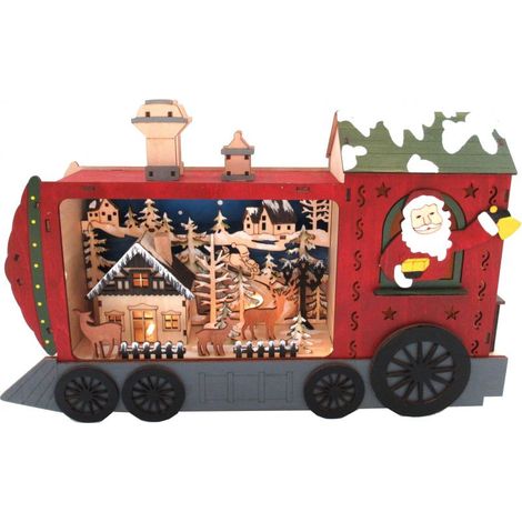 LOCOMOTIVA C/PAESAGGIO WOOD & CHARM 27X45X10 CM LED BATT (1/2)