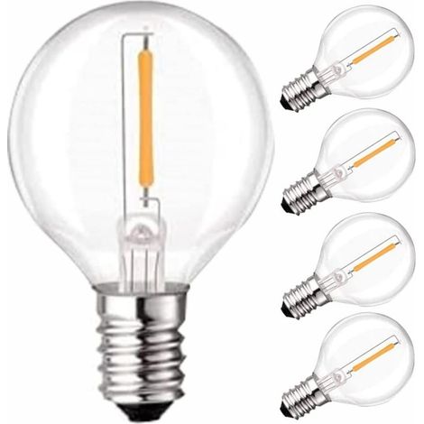 Ampoules LED G40, 7 W, 4 ampoules blanc chaud, 2700 K, ampoules de remplacement en verre transparent pour lampes solaires extérieures étanches G40 (1/5)
