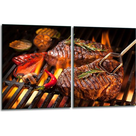 2 plaques de protection en verre pour cuisinière 40x52 (1/5)