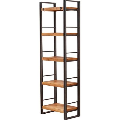 Bibliothèque 190 x 60 cm en bois d'acacia et métal - WORKSHOP (1/5)