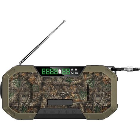 Radio à manivelle avec panneau solaire, batterie numérique 5000mAh avec écran LCD, cellule étanche IPX5. (1/5)
