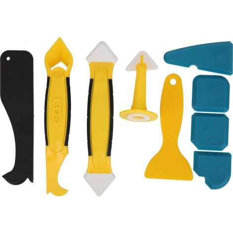 Avoir de nombreux outils de scellage de forme et de taille différentes, outil de retrait de calfeutrant en plastique, pour les professionnels de la salle de bain les travailleurs non (1/5)