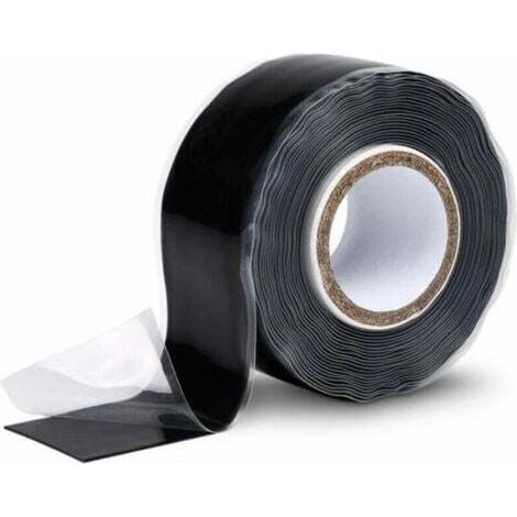Isolierendes selbstklebendes Silikonband 25 mm x 3 m - schwarzes Silikonband - wasserdichtes Klebeband, Silikonband, magisches Klebeband, Anti-Leck-Band, Reparatur von Sanitärlecks