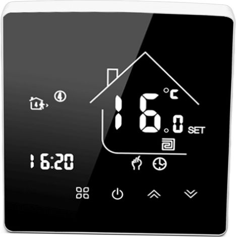 Thermostat intelligent à écran tactile LCD, régulateur de température programmable pour chaudière 95-240 V, installation encastrée (1/5)