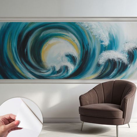 Fotomurale adesivo stickers - per camera da letto - per corridoio - decorazione casa moderna Onda marina 250x104 cm (1/5)