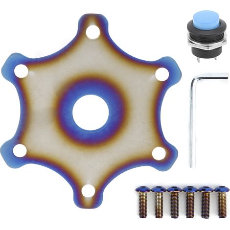 bouton de klaxon de volant universel en ABS et métal pour 6