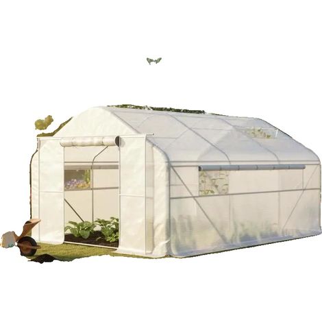 Invernadero de jardín, puertas enrollables, ventanas grandes, T1003-01-10563 (1/2)