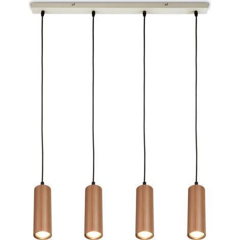 Briloner Lampada a sospensione LED regolabile in altezza 76x120 cm attacco GU10 max. 9W 4 luci grigio caldo caffè - Sala da pranzo tavolo (1/5)