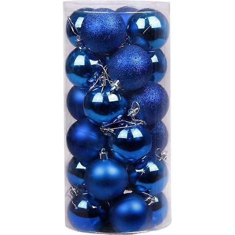 24 glitzernde, bruchsichere Kunststoffkugeln für Weihnachtsbaumschmuck und Partydekoration (1/5)