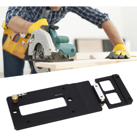 Scie circulaire à bois MK2 260 mm avec rail en aluminium massif, plaque de positionnement à angle droit et rail de guidage à angle droit carré compatible avec les rails Festool et Makita. (1/5)