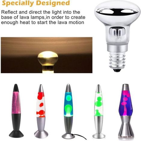 Ampoule R39 E14 - Lot de 4 - Verre Tungstène - Chauffage Lampe à Lave 30W - Salon et Chambre - Blanc Chaud 2700K (1/5)