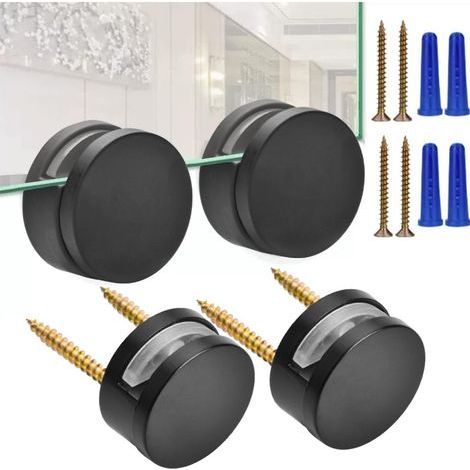 Kit de montage de rétroviseur sans cadre noir amélioré de 3 à 5 mm, lot de 4, fixation à double vis avec vis longues et chevilles robustes (lot de 4) (1/5)