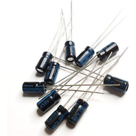 Condensador de 10 piezas, 1 µF, 50 V, SH, Jamicon, 4 x 7 mm, 105 °C.