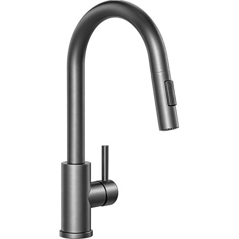 AICA Spültischarmatur Ausziehbar Säulenbrause Wasserhahn Küche 2 modi Hochdruck Mischbatterie Küchenarmatur Gunmetal Grau