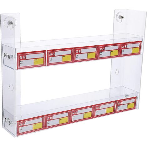 Présentoir double couche en plastique transparent, 1 ensemble (1/5)