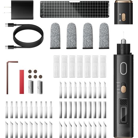 Coupeur ultrasonique 40 kHz, outil de coupe portatif de haute précision avec 50 lames de rechange pour circuits imprimés, plastiques, bois (1/5)