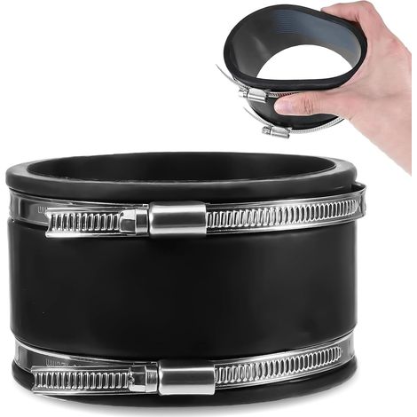 Connecteur Manchon en caoutchouc flexible, 100 mm, avec deux colliers de serrage en acier inoxydable, manchon en caoutchouc flexible pour ventilateur de tuyau, raccord de canal pour filtre à charbon (1/5)