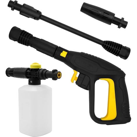 Kit de remplacement pistolet - Pistolet à gâchette à connexion rapide pour nettoyeur haute pression K5 à K7 , avec lance d'extension, buse réglable et lance à mousse neige