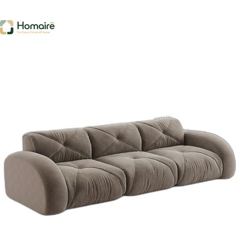 Canapé en chenille taupe 281 x 95 x 76 cm HOMAIRE (1/5)