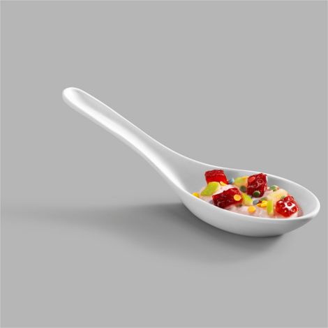 Cuillère Amuse-Bouche Mélamine Blanc L 14,5 cm - Pujadas
