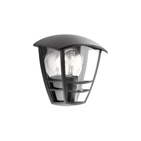 APLIQUE EXTERIOR PARED PLANO 1X60W NEGRO MOD. CREEK PHILIPS