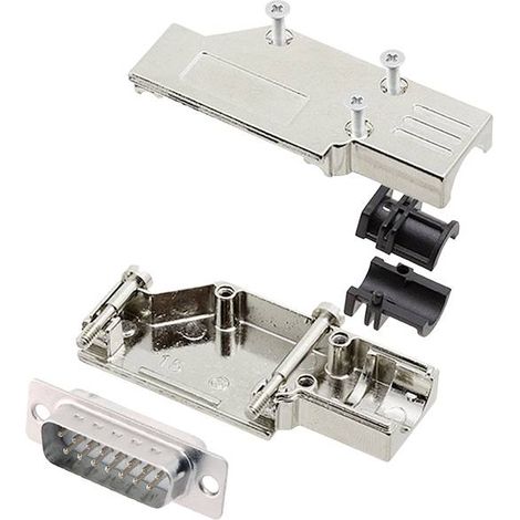encitech DCMR15-FK-DBP-W-K 6355-8065-02 KIT connettori maschio SUB-D 90 ° Numero Poli (num): 15 Punte a saldare 1 pz.